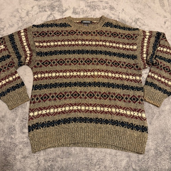 Jantzen Other - Jantzen Mens Extra Large XL Crew Neck Cotton‎ Patterned Knit Sweater